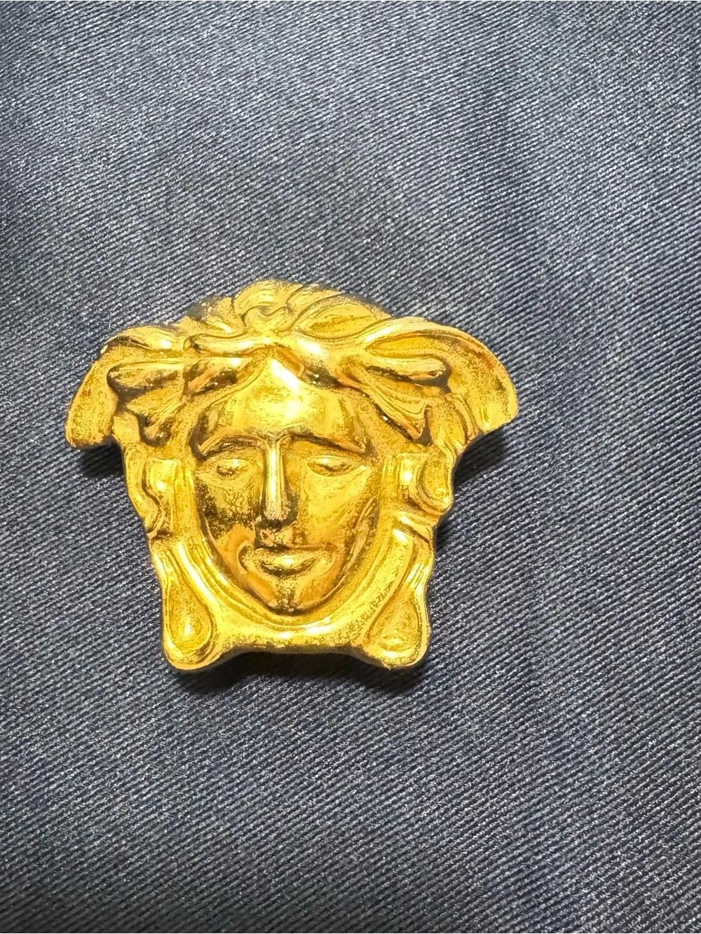 Versace Medusa Head Gold Tone Metal Slide Belt Buckle, Made in Italy, Men